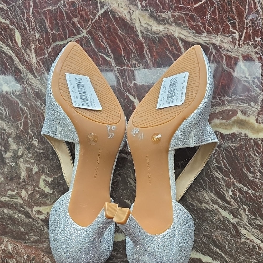 Alex Marie Sparkling Silver Heels - Picture 2 of 6